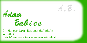 adam babics business card